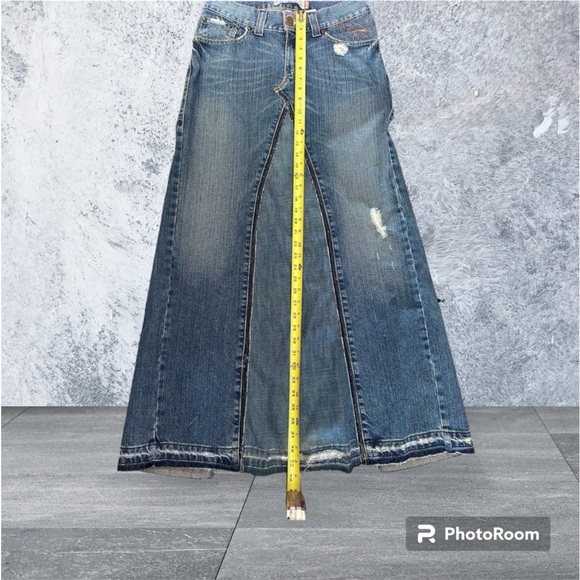 Levi’s slouch straight leg sz 7 jean deconstructed custom made maxi skirt denim - Picture 14 of 15